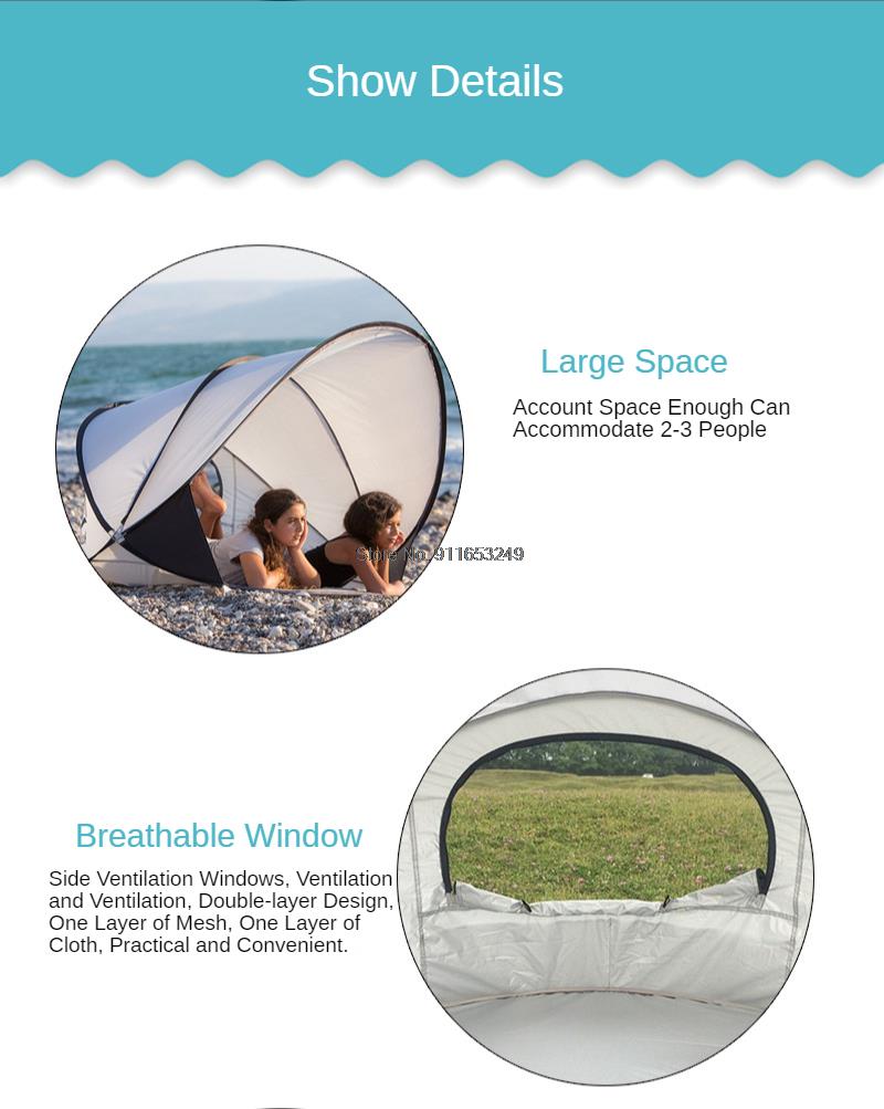 Cheap Goat Tents KL 035 Anti UV Beach Tent Outdoor Automatic Quick Opening Folding Camping Fishing Tent Portable Awning Sunshade Sun Shelters   